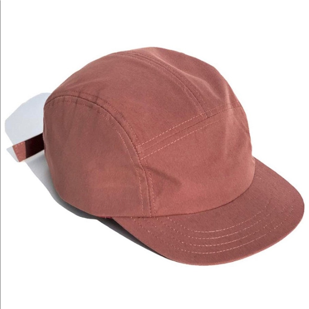 NWOT Unisex 5 Panel Camper Hat Pink/Red Short Brim